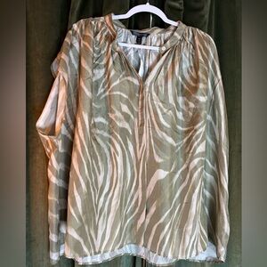 100% silk SERENADE SILK TOP zebra print